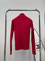Bagsaaa Chanel Ribbed-knit mockneck sweater in red - 3