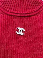 Bagsaaa Chanel Ribbed-knit mockneck sweater in red - 6