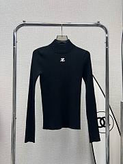 	 Bagsaaa Chanel Ribbed-knit mockneck sweater in black - 1