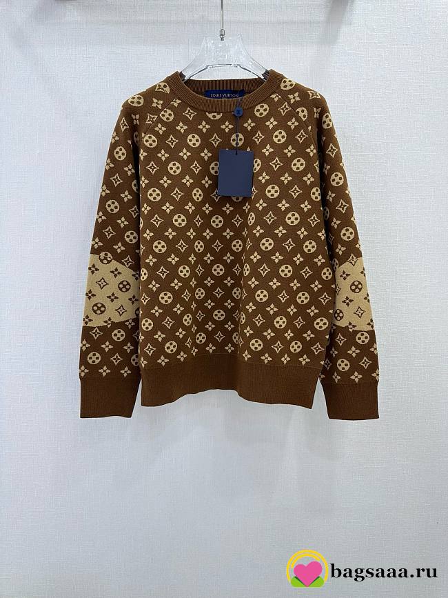 Bagsaaa Louis Vuitton Sweatshirt Brown Monogram - 1