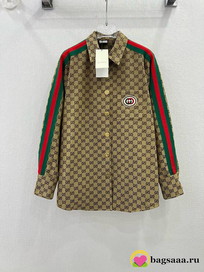 Bagsaaa Gucci Oversized Shirt GG Ebony  - 1