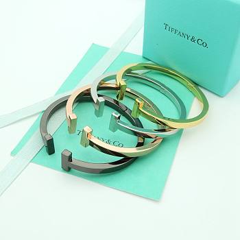 Bagsaaa Tiffany & Co Stainless Steel T Square Bangle Cuff Bracelet