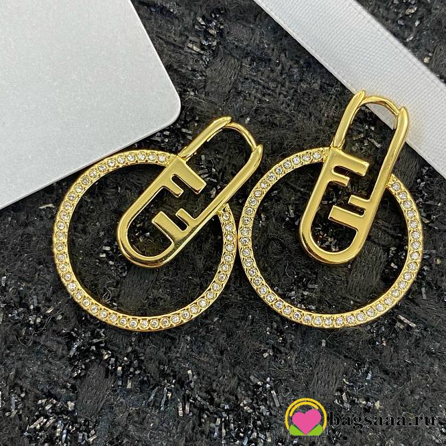 Bagsaaa Fendi O Lock Earrings Gold-Colored - 1