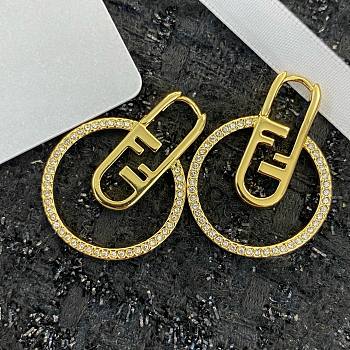 Bagsaaa Fendi O Lock Earrings Gold-Colored