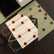 Bagsaaa Van Cleef & Arpels Vintage Alhambra Carnelian 20 Motif Gold Necklace - 6