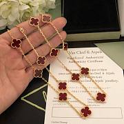 Bagsaaa Van Cleef & Arpels Vintage Alhambra Carnelian 20 Motif Gold Necklace - 4