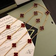 Bagsaaa Van Cleef & Arpels Vintage Alhambra Carnelian 20 Motif Gold Necklace - 3