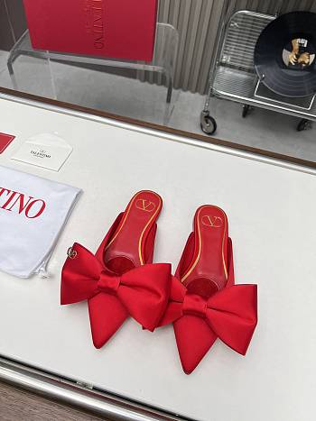 	 Bagsaaa Valentino Bow Red Mules