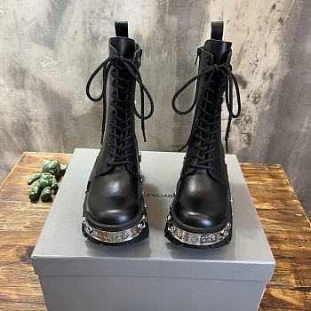 Bagsaaa Balenciaga Black Leather Bulldozer Boot