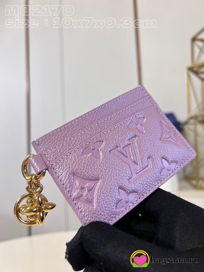 Bagsaaa Louis Vuitton Charms Monogram Empreinte Pink Card Holder - 1