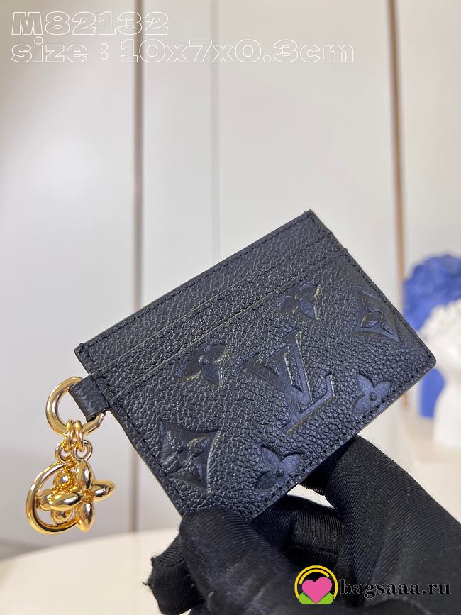 Bagsaaa Louis Vuitton Charms Monogram Empreinte Black Card Holder - 1