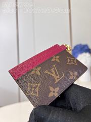 Bagsaaa Louis Vuitton Charms Monogram Canvas Burgundy Card Holder - 2