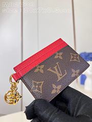 	 Bagsaaa Louis Vuitton Charms Monogram Canvas Red Card Holder - 3