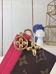 	 Bagsaaa Louis Vuitton Charms Monogram Canvas Pink Card Holder - 2