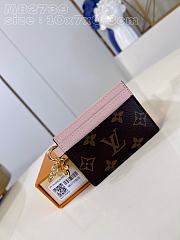 	 Bagsaaa Louis Vuitton Charms Monogram Canvas Light Pink Card Holder - 5