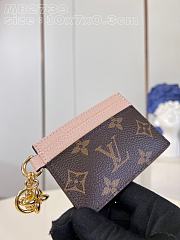 	 Bagsaaa Louis Vuitton Charms Monogram Canvas Light Pink Card Holder - 1