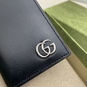 Bagsaaa Gucci GG Marmont card case in black smooth leather -7*10.5CM - 3