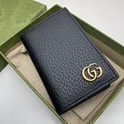 	 Bagsaaa Gucci GG Marmont card case in black leather -7*10.5CM - 1
