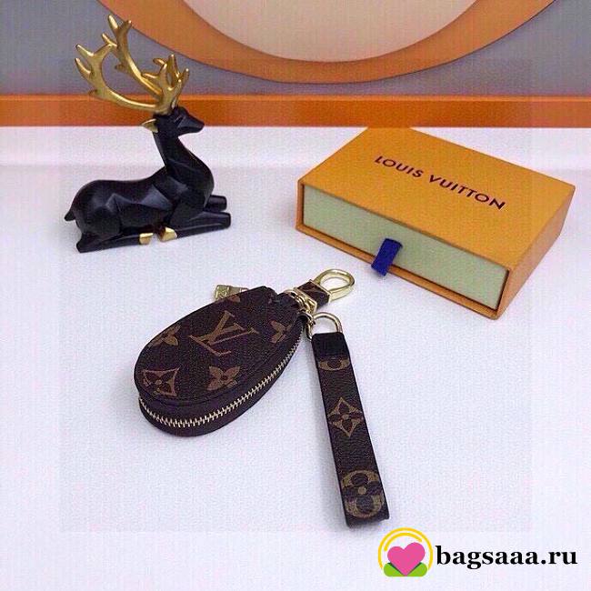 	 Bagsaaa Louis Vuitton Key Holder Monogram Dark Brown - 1