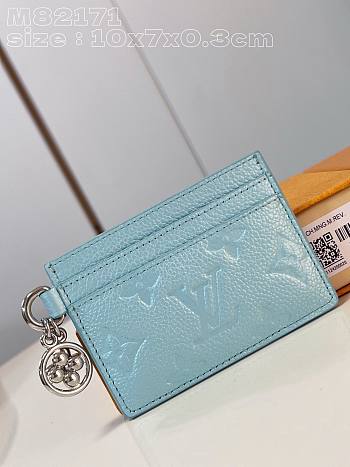 Bagsaaa Louis Vuitton Charms Monogram Empreinte Blue Card Holder