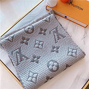 Bagsaaa Louis Vuitton Monogram scarf in grey 170cm x 30cm - 4