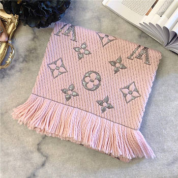 Bagsaaa Louis Vuitton Monogram scarf in pink 170cm x 30cm