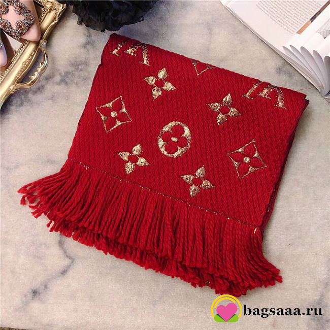 	 Bagsaaa Louis Vuitton Monogram scarf in red 170cm x 30cm - 1