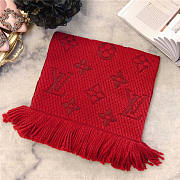 	 Bagsaaa Louis Vuitton Monogram scarf in red 170cm x 30cm - 4