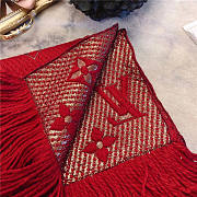 	 Bagsaaa Louis Vuitton Monogram scarf in red 170cm x 30cm - 3