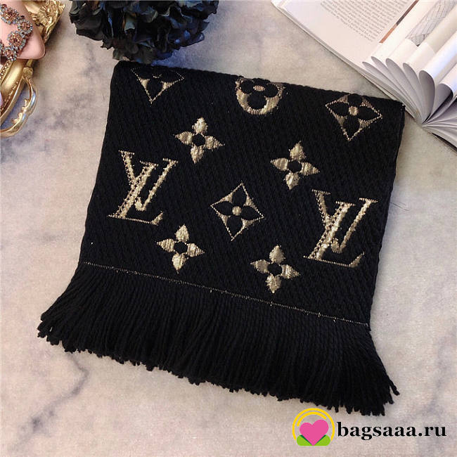 	 Bagsaaa Louis Vuitton Monogram scarf in black 170cm x 30cm - 1