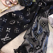 	 Bagsaaa Louis Vuitton Monogram scarf in black 170cm x 30cm - 5