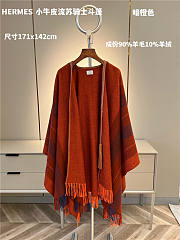 Bagsaaa Hermes Poncho In Orange 171cm x 142cm - 1