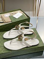 	 Bagsaaa Gucci Double G leather thong sandals white - 4