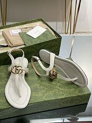 	 Bagsaaa Gucci Double G leather thong sandals white - 3