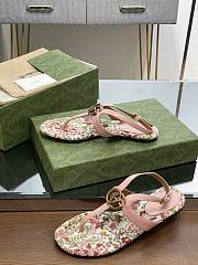 	 Bagsaaa Gucci Double G leather thong sandals flower - 1