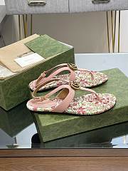 	 Bagsaaa Gucci Double G leather thong sandals flower - 4