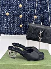 Bagsaaa Gucci Blondie Sandals In Black Leather - 1