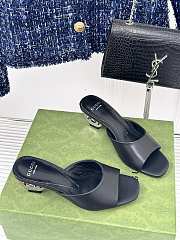 Bagsaaa Gucci Blondie Sandals In Black Leather - 4