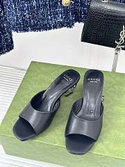 Bagsaaa Gucci Blondie Sandals In Black Leather - 3