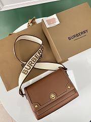 Bagsaaa Burberry Note Topstitched Crossbody Bag In Brown  - 3