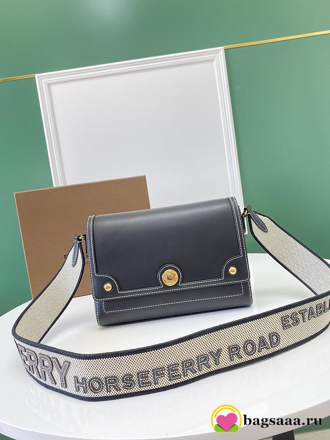 	 Bagsaaa Burberry Note Topstitched Crossbody Bag In Black - 1