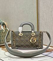 Bagsaaa Dior Lady D - Joy In Grey Cannage Satin - 26 x 13.5 x 5 cm - 1