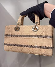 Bagsaaa Dior Lady Medium D-Joy Bag Natural Cannage Raffia - 3