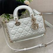 	 Bagsaaa Dior Lady D - Joy Small In White Leather - 22x12x6 cm - 1
