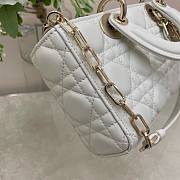 	 Bagsaaa Dior Lady D - Joy Small In White Leather - 22x12x6 cm - 6