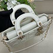 	 Bagsaaa Dior Lady D - Joy Small In White Leather - 22x12x6 cm - 4