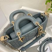 	 Bagsaaa Dior Lady D - Joy Small In Blue Leather - 22x12x6 cm - 6