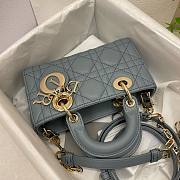 	 Bagsaaa Dior Lady D - Joy Small In Blue Leather - 22x12x6 cm - 3