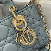 	 Bagsaaa Dior Lady D - Joy Small In Blue Leather - 22x12x6 cm - 2