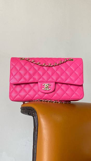 Bagsaaa Chanel Classic Flap Bag In Hot Pink Caviar - 25cm
